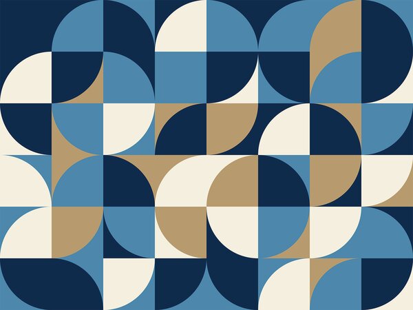 Fotótapéta Kék és fehér geometriai minta, Designer fali fotótapéta, Népszerű fotótapéta, u78733 - Tapeko.hu