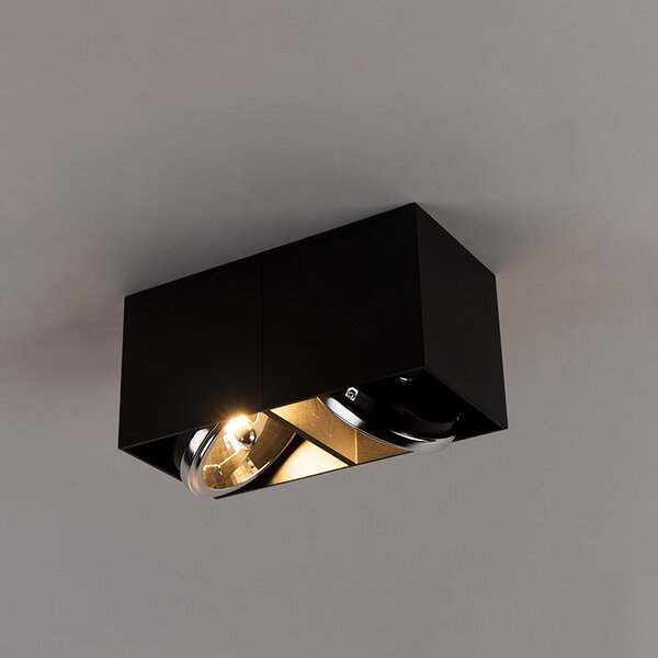 Design spotlámpa fekete téglalap alakú 2 lámpás - Box