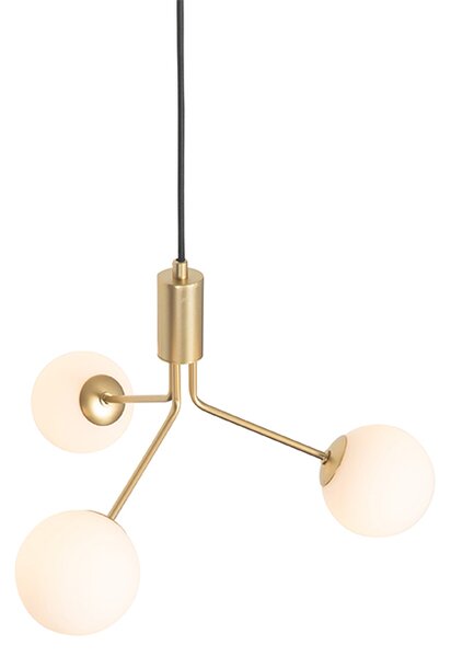 Art Deco lógólámpa arany opál üveggel 3-lámpás - Coby