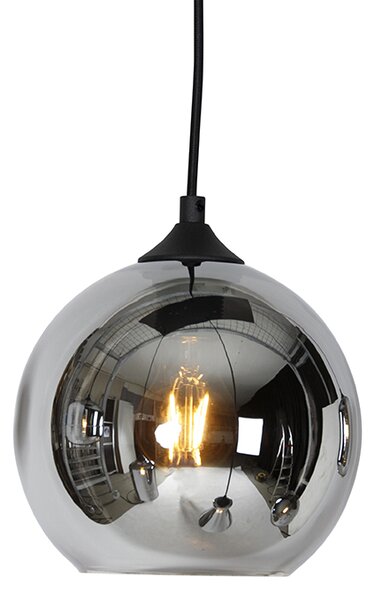 Art Deco függőlámpa fekete füstüveggel 6 lámpás - Wallace