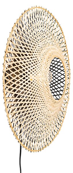 Keleti fali lámpa bambusz 50 cm dugóval - Rina