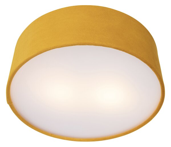 Modern mennyezeti lámpa sárga színben, arany belsővel 30 cm - Drum