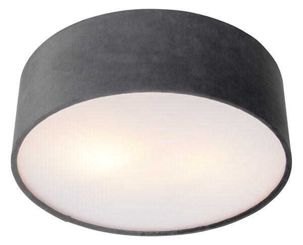 Modern mennyezeti lámpa szürke 30 cm arany belsővel - Drum