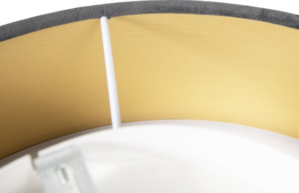 Modern mennyezeti lámpa szürke 40 cm arany belsővel - Drum