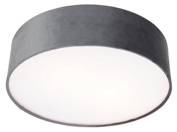 Modern mennyezeti lámpa szürke 40 cm arany belsővel - Drum