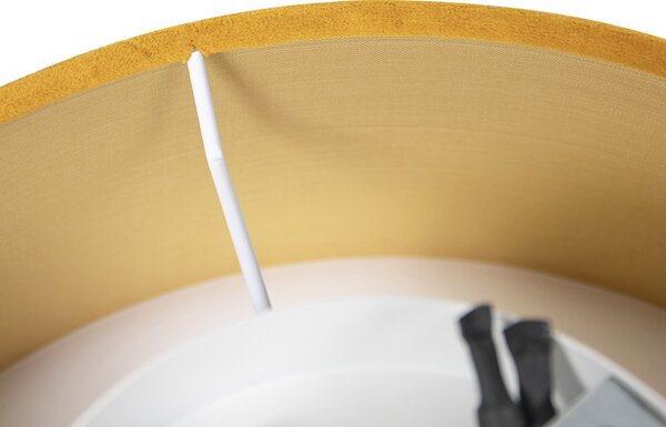 Modern mennyezeti lámpa sárga színben, arany belsővel 30 cm - Drum