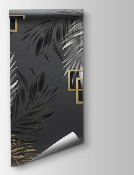 Fotótapéta Tapéta tollakkal és négyzet alakú keretekkel, Designer fali fotótapéta, Népszerű fotótapéta, u80469 - Tapeko.hu