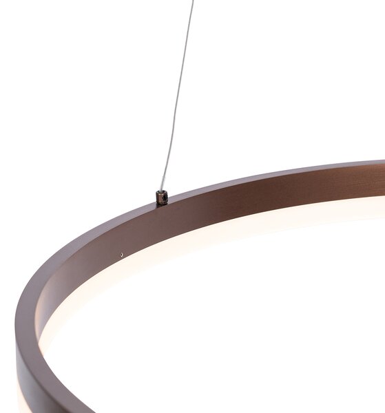 Függőlámpa sötét bronz 60 cm, LED-del, 3 fokozatú fényerő-szabályozóval - Anello