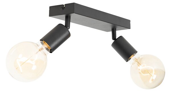 Modern fekete téglalap alakú reflektor 2-lámpás - Facil
