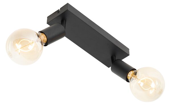Modern fekete téglalap alakú reflektor 2-lámpás - Facil