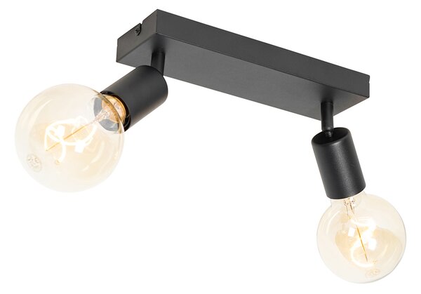 Modern fekete téglalap alakú reflektor 2-lámpás - Facil