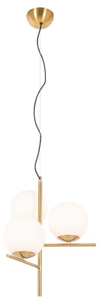 Art Deco lógólámpa arany opál üveggel 3-lámpás - Flore