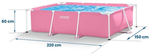INTEX Metal rózsaszín medence 220 x 150 x 60 [cm]