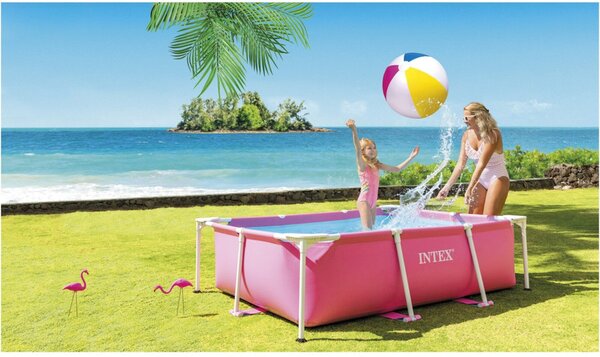 INTEX Metal rózsaszín medence 220 x 150 x 60 [cm]