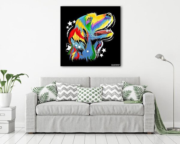 Vector image of a dog in the style of pop art (vászonkép)