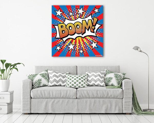 Pop Art Boom Text Design (vászonkép)