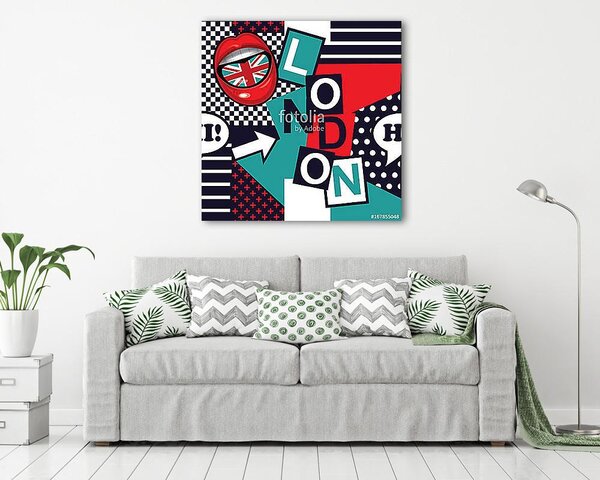 Geometric pop art seamless London pattern (vászonkép)