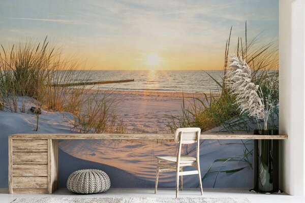 Fotótapéta Strand fűvel és vízzel, Tenger fotótapéta, Népszerű fotótapéta, u93577 - Tapeko.hu