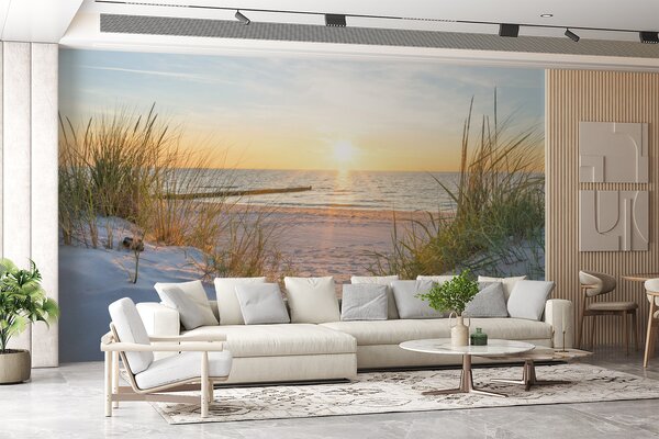Fotótapéta Strand fűvel és vízzel, Tenger fotótapéta, Népszerű fotótapéta, u93577 - Tapeko.hu
