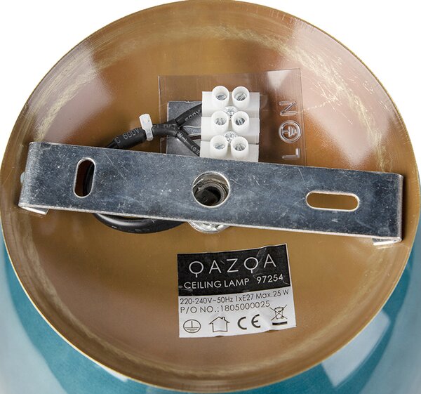 Okos mennyezeti lámpa sárgarézzel és óceánkék üveggel, WiFi-vel ST64 - Pallon