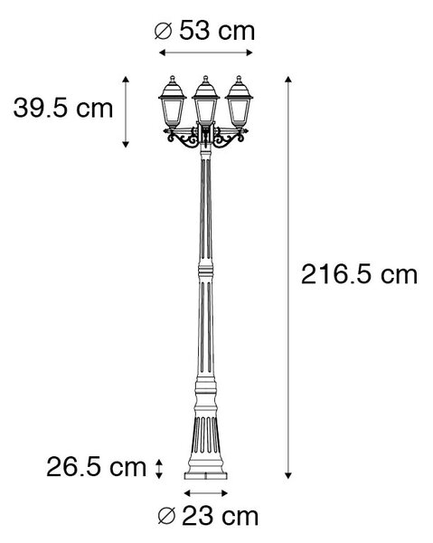 Okos kültéri lámpás arany 3 izzós WiFi-vel ST64 - New Haven