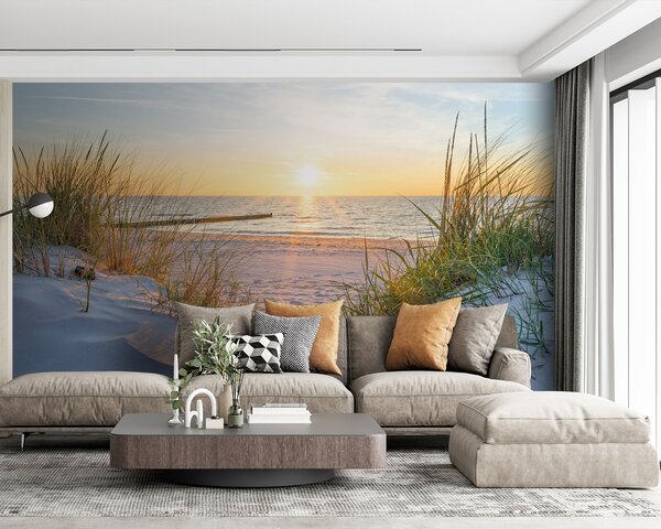 Fotótapéta Strand fűvel és vízzel, Tenger fotótapéta, Népszerű fotótapéta, u93577 - Tapeko.hu
