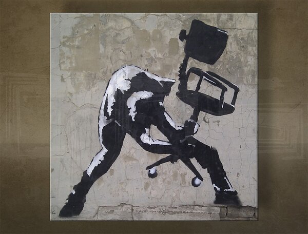 A kép vásznon ŠTVOREC Street ART - Banksy