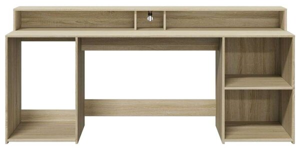VidaXL Íróasztal LED-del - Sonoma Tölgy - 200x55x91 cm