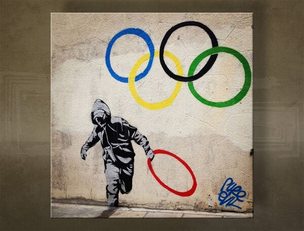 A kép vásznon ŠTVOREC Street ART - Banksy