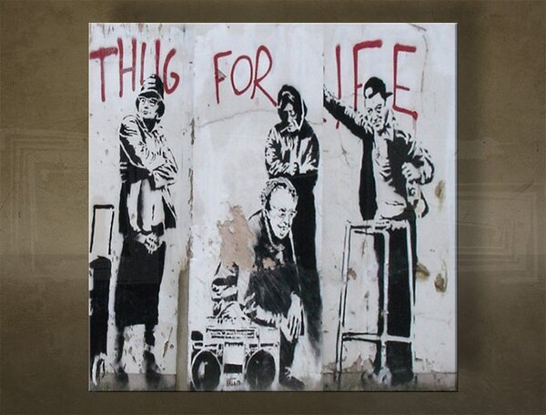 A kép vásznon ŠTVOREC Street ART - Banksy