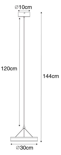 Acél lógólámpa 30 cm, LED-del, 3 fokozatban szabályozható - Lyani