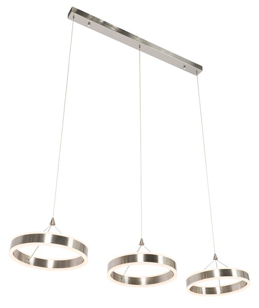 Acél lógólámpa téglalap alakú, LED-del, 3 fokozatú fényerő-szabályozóval, 3-lámpás - Lyani
