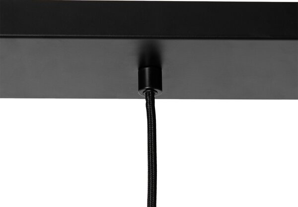 Függőlámpa fekete füstüveggel 23 cm hosszúkás 3-lámpás - Kevin