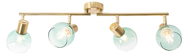 Art Deco reflektor arany zöld üveggel 4-lámpás - Vidro