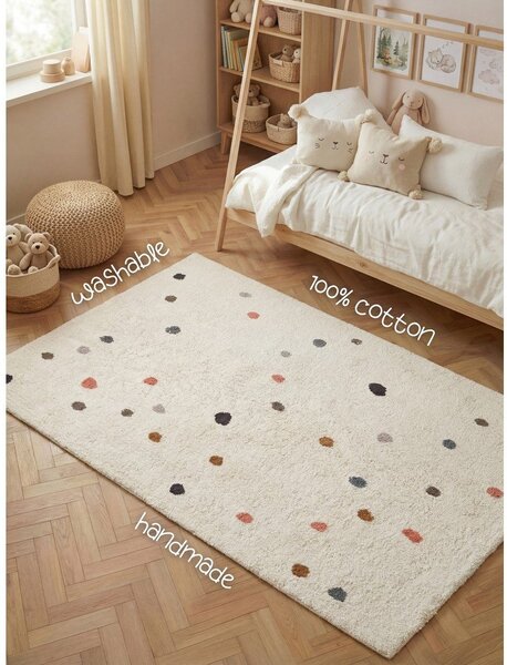 Krémszínű mosható-kézi szövésű pamut gyerek szőnyeg 140x200 cm Snuggle Pippo – Hanse Home