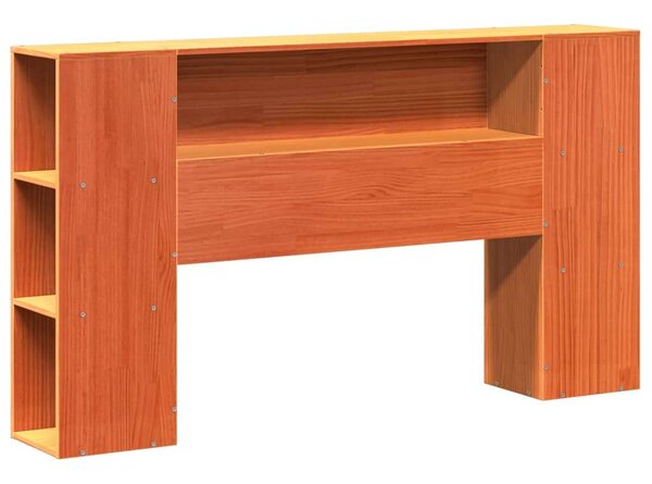 VidaXL viaszbarna tömör fenyőfa fejtámla tárolóval 135 cm