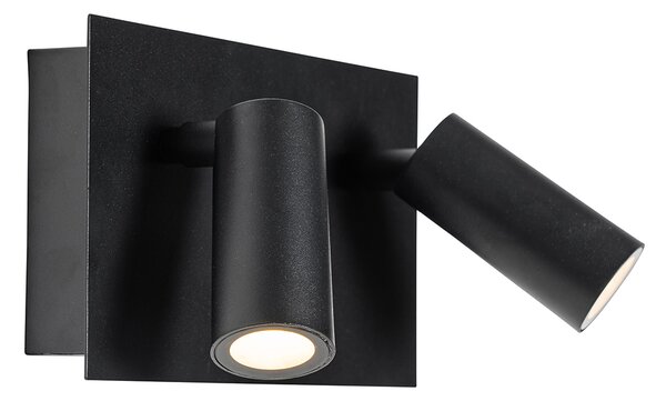 Modern kültéri fali lámpa fekete, beépített LED-del, 2 lámpás, IP54 - Simon