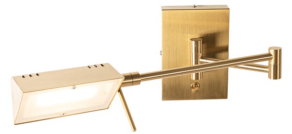 Design fali lámpa sárgarézzel, beépített LED-del, fényerőszabályzóval - Notia