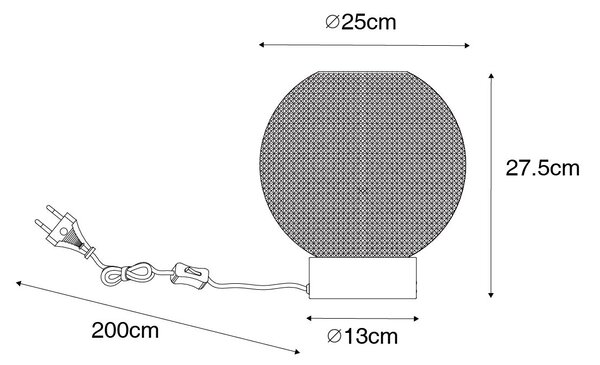 Design asztali lámpa fekete füstüveggel - Chico