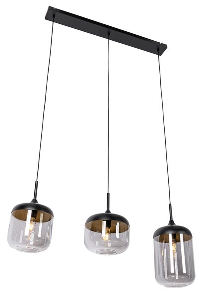 Design lógólámpa fekete arannyal és füstüveggel 3-lámpás - Kyan