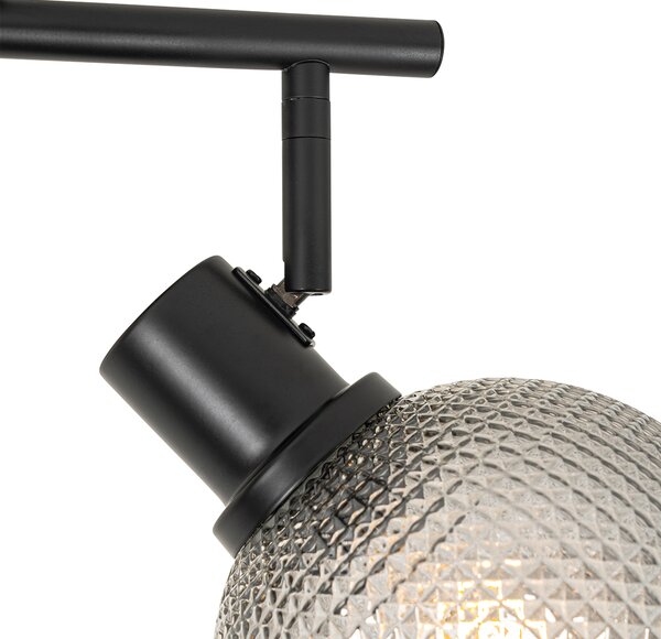 Design spotlámpa fekete füstüveggel 2-lámpás - Chico