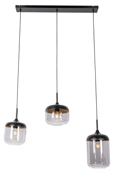 Design lógólámpa fekete arannyal és füstüveggel 3-lámpás - Kyan