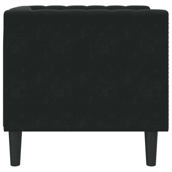 VidaXL fekete bársony Chesterfield kanapéfotel