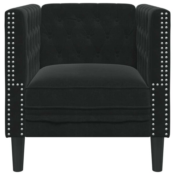 VidaXL fekete bársony Chesterfield kanapéfotel