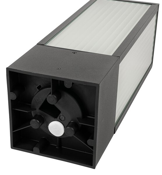 Kültéri állólámpa fekete bordázott üveggel 40 cm IP44 - Charlois