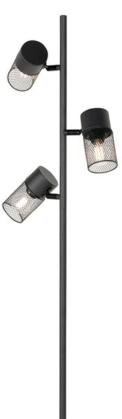 Ipari állólámpa fekete 3 lámpás - Jim