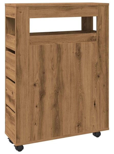 VidaXL Fürdőszobaszekrény - Fa - Keskeny - 65x23x90 cm