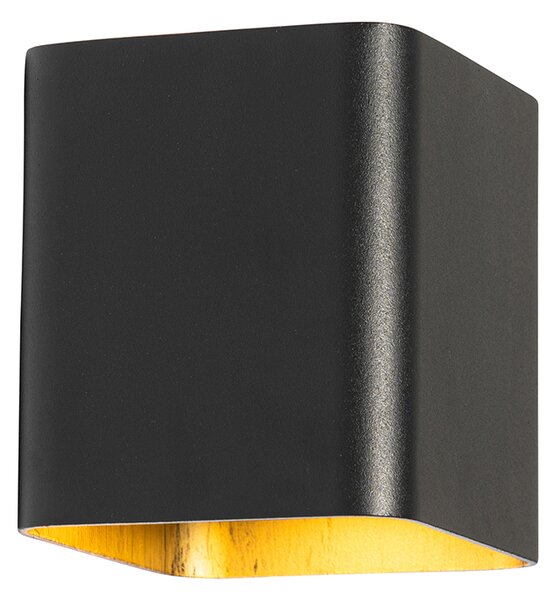 Modern fekete fali lámpa LED-del IP54 négyzet alakú - Evi