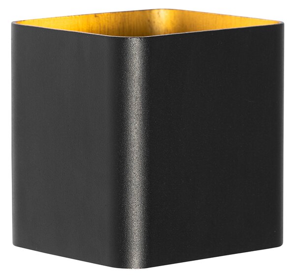 Modern fekete fali lámpa LED-del IP54 négyzet alakú - Evi
