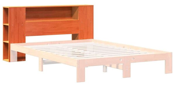 VidaXL viaszbarna tömör fenyőfa fejtámla tárolóval 135 cm
